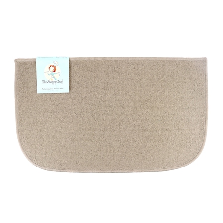 Monarch Brands Sloppy Chef D-Shape Kitchen Rug - 18in x 30in, Taupe P-JKT-DSHAPE-TP